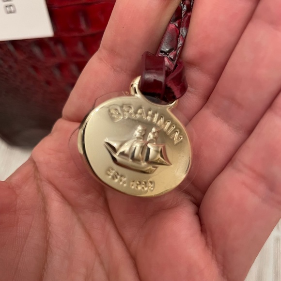 BRAHMIN Caroline Rose Ombre Melbourne Satchel Embossed Leather Handbag - Picture 7 of 10